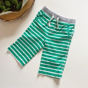 Mini Boden Green Striped Baggies | 6Y